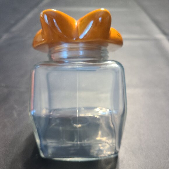 Enesco Garfield Orange Cat Ceramic Glass Candy / Trinket Jar Smile Head Lid Vtg - Picture 3 of 6